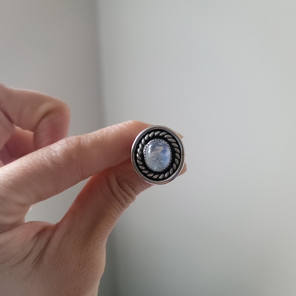 Sterling Silver Moonstone Ring - Size 5.5